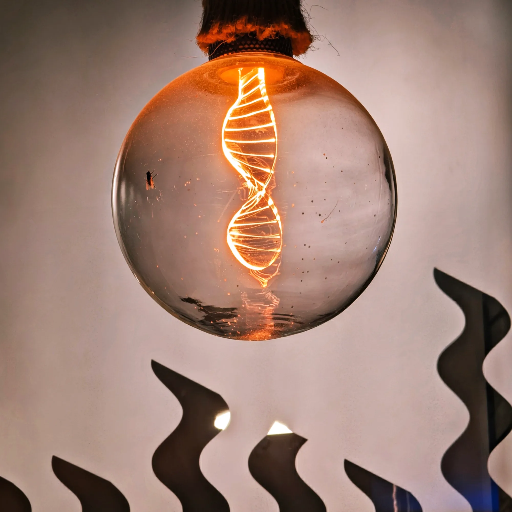 مصباح LED مزخرف بخيط مضيء على شكل حلزون الحمض النووي المزدوج
